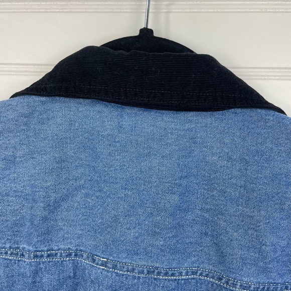 Quizz Again Blue Denim Vintage Button Up Embroidered Floral Top S Women’s EUC - Picture 7 of 15